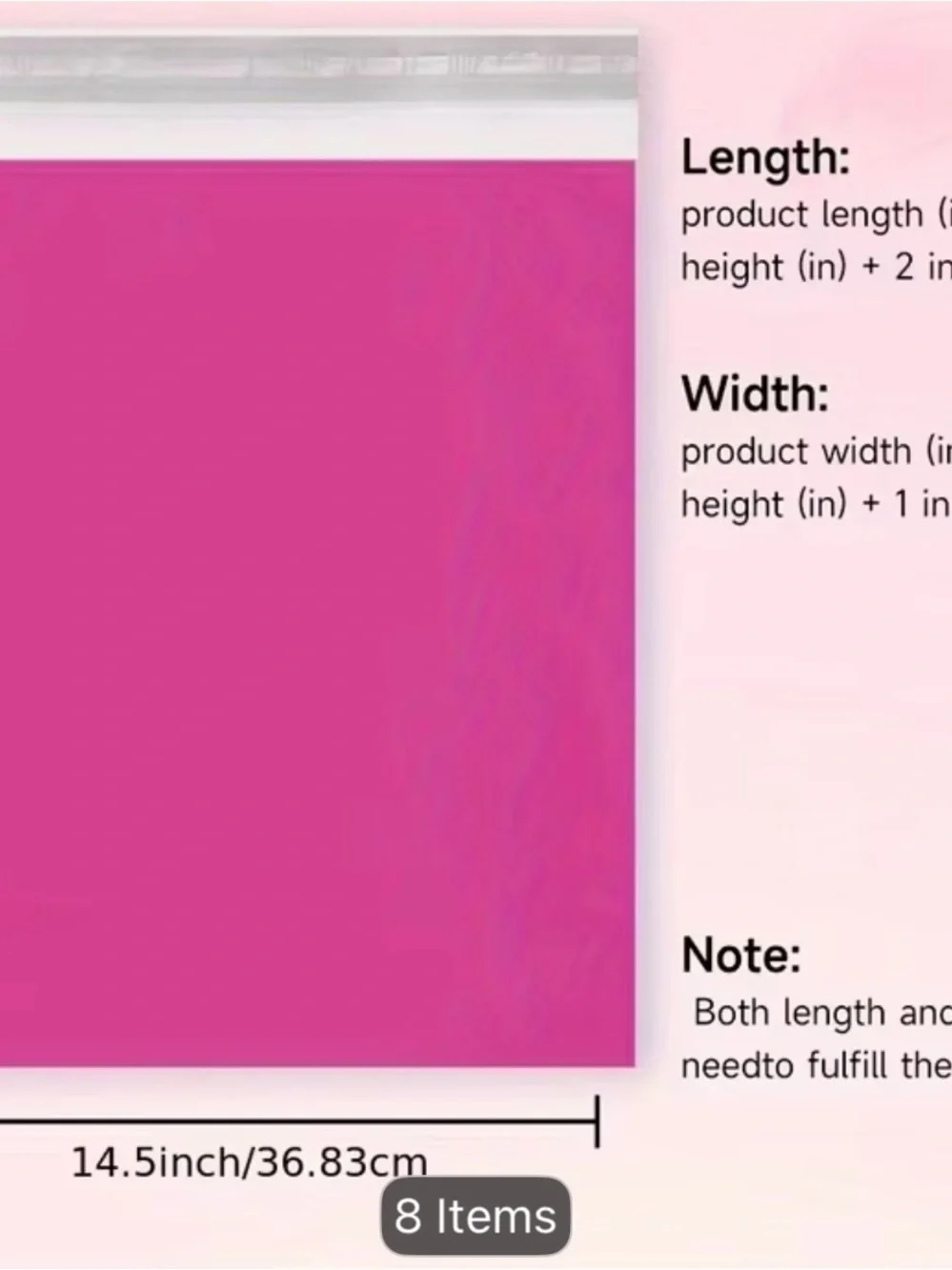 Bright Pink Poly Mailer Shipping Bags - Pack of 25
